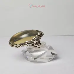 انگشتر کوارتز لیمویی معدنی رکاب نقره دست ساز