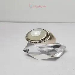 انگشتر دست ساز رکاب نقره عقیق دو پوست کلکسیونی