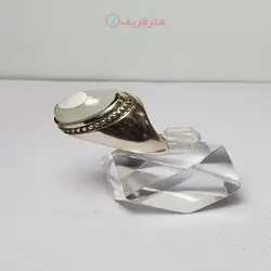 انگشتر دست ساز رکاب نقره عقیق دو پوست کلکسیونی