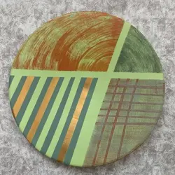 بشقاب سفالی دیوار کوب نقاشی شده