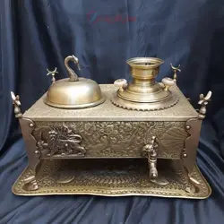 منقل سماوری برنجی قلمزنی سنگین وزن
