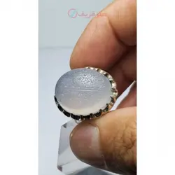 انگشتر رکاب نقره مردانه عقیق یمنی سمائی حکاکی