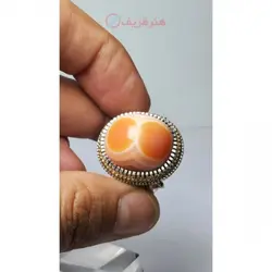 انگشتر مردانه طلا و نقره بابا قوری دو چشم زنبوری دست ساز