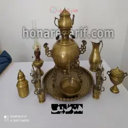 سرویس سماور زغالی 6 لیتری سه پایه برنجی جهان نما