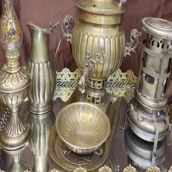 سماور زغالی برنجی 3 لیتری ورق ضخیم و سنگین وزن آنتیک شده