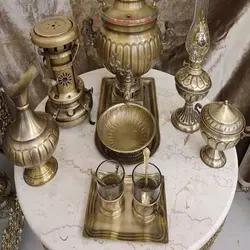 ست کامل سماور زغالی برنجی 3 لیتری 13 پارچه با کیفیت عالی