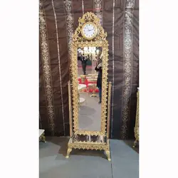 آینه قدی متحرک ساعت دار جنس آلیاژ آلومنیوم آبکاری برنج