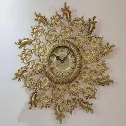 ساعت دیواری جنس آلیاژ آلومنیوم آبکاری برنج با کارت گارانتی