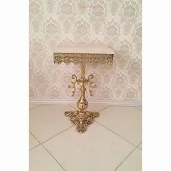 میز تلفن سه رخ شاخکی قطر 40 جنس آلیاژ آلومنیوم آبکاری برنز با کارت گارانتی