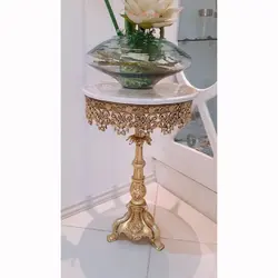 میز تلفن تک پایه عرض 40 جنس آلیاژ آلومنیوم آبکاری برنز