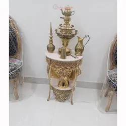 میز خاطره عرض 50 دوتاج جنس آلیاژ آلومنیوم آبکاری برنز کیفیت عالی
