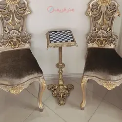 میز شطرنج جنس آلیاژ آلومنیوم آبکاری برنج با رنگ ثابت