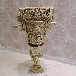 سطل و جادستمال مسیح بالدار جنس آلیاژ آلومنیوم آبکاری برنز