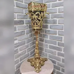 سطل و جادستمال ستونی آویز دار جنس آلیاژ آلومنیوم آبکاری برنز