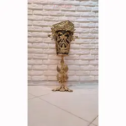 سطل زباله و جادستمال بانوی بالدار جنس آلیاژ آلومنیوم آبکاری برنز