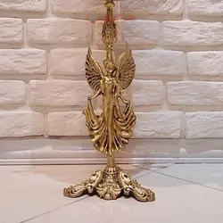 سطل زباله و جادستمال بانوی بالدار جنس آلیاژ آلومنیوم آبکاری برنز