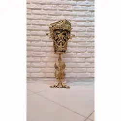 سطل زباله و جادستمال بانوی بالدار جنس آلیاژ آلومنیوم آبکاری برنز