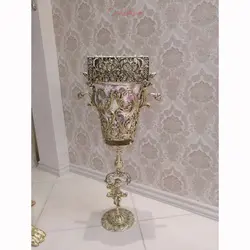 سطل زباله و جادستمال طرح بانو و مسیح جنس آلیاژ آلومنیوم آبکاری برنز