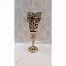 سطل و جادستمال بانو مصری جنس آلیاژ آلومنیوم آبکاری برنز با رنگ ثابت