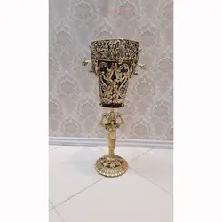 سطل و جادستمال بانو مصری جنس آلیاژ آلومنیوم آبکاری برنز با رنگ ثابت