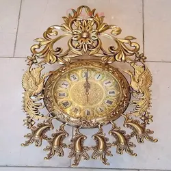 ساعت دیواری با رنگ ثابت و طراحی جدید، جنس آلیاژ آلومنیوم آبکاری برنز، محصول اصفهان