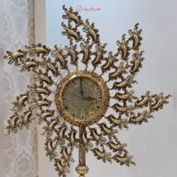ساعت دیواری طرح فرفره ساخته شده از آلومینیوم با روکش برنز با رنگ ثابت و ماندگار