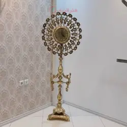 ساعت ایستاده تک ستون، طرح دایره، جنس آلیاژ آلومنیوم آبکاری برنز، محصول اصفهان با رنگ ثابت