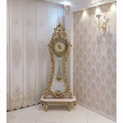 ساعت ایستاده کمر باریک جنس آلیاژ آلومنیوم آبکاری برنز تولید اصفهان