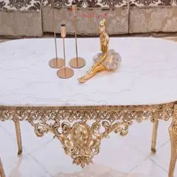جلو مبلی بزرگ چهارپایه جنس آلیاژ آلومنیوم رنگ ثابت آبکاری برنج تولید اصفهان