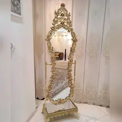 آینه قدی کمر باریک جنس آلیاژ آلومنیوم آبکاری برنز رنگ ثابت و کارت گارانتی