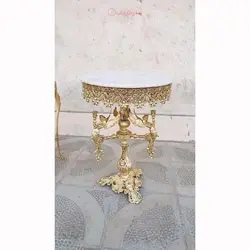 میز خاطره 3 ملائکه قطر 50 پایه 3 رخ  جنس آلیاژ آلومنیوم آبکاری برنج  تولید اصفهان رنگ ثابت