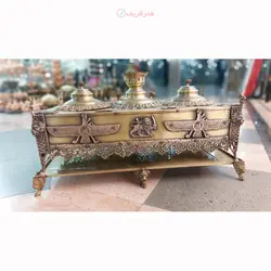 منقل سماوری برنجی دو محفظه زغال سفارشی ساز، با ورق ضخیم و قابل استفاده، بسیار با کیفیت