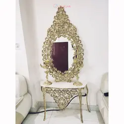 آینه کنسول جنس آلیاژ آلومنیوم آبکاری برنز تولید اصفهان رنگ ثابت با 5 سال ضمانت و کارت گارانتی
