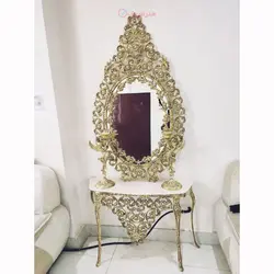 آینه کنسول جنس آلیاژ آلومنیوم آبکاری برنز تولید اصفهان رنگ ثابت با 5 سال ضمانت و کارت گارانتی
