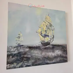 تابلوی نقاشی رنگ روغن کشتی ها، با طرحی خاص و زیبا مناسب منزل و محل کار