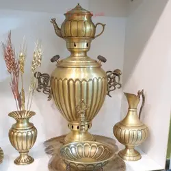 سماور ذغالی برنجی 6 لیتری، با ورق ضخیم و با کیفیت، قلم زنی دست، همراه با ضمانت محصول