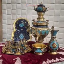 سماور مسی 6 لیتری با ورق ضخیم، مس و پرداز، بسیار زیبا و شیک، قلمزنی دست اعلاء