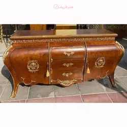 کنسول همراه آینه و قاب آینه، چوب روس، روکش مازول ایتالیایی، برنز برنج، با دوام و ماندگاری بالا