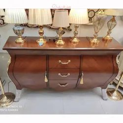 کنسول خمره ای همراه آینه و قاب آینه، چوب روس، برنز برنج، روکش مازول ایتالیایی، بسیار زیبا