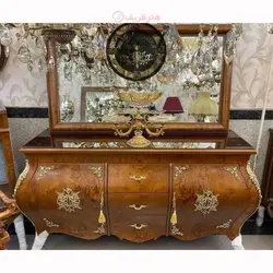 کنسول خمره ای وسط کشو چوب روس، برنز برنج، طراحی زیبا و خاص، مناسب منزل، با کیفیت