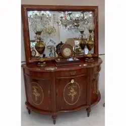 کنسول سه در پایه خراطی طول ۱۴۵ ارتفاع ۹۰ عرض ۴۵ چوب روس، روکش کاواز، برنز برنج، با کیفیت