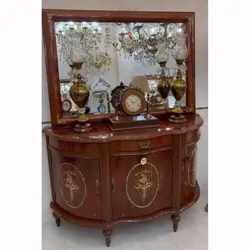 کنسول سه در پایه خراطی طول ۱۴۵ ارتفاع ۹۰ عرض ۴۵ چوب روس، روکش کاواز، برنز برنج، با کیفیت