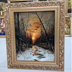 تابلو فرش دستبافت تبریز طرح منظره پاییزی با رنگ بندی بسیار زیبا و شیک، مناسب منزل و محل کار