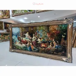 تابلو فرش دستبافت تبریز طرح 10 پری، چله ابریشم، سایز بزرگ، مارکدار اصل و بسیار زیبا و شیک