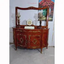 کنسول دو در پایه شمشیری، چوب روس.برنز و برنج.روکش مازول ایتالیا، مناسب منزل و با کیفیت بالا