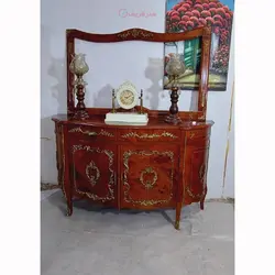 کنسول دو در پایه شمشیری، چوب روس.برنز و برنج.روکش مازول ایتالیا، مناسب منزل و با کیفیت بالا