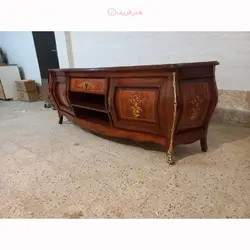 میز تلویزیون قاب تونیک معرق، چوب روس، روکش کاواز، معرق کاری شده، بسیار زیبا و شیک