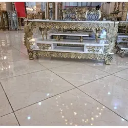 میز تلویزیون با روکش برنز، استفاده شده از ورق ضخیم، بسیار با کیفیت و درجه 1، مناسب منزل