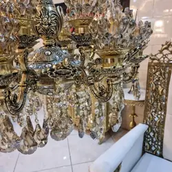 لوستر روکش برنز 16 لامپ، آلومینیوم درجه 1، بسیار زیبا و شیک، ورق ضخیم، باضمانت کیفیت