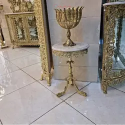 میز تلفن برنجی، مدل سه پایه ماهی، بسیار زیبا و شیک، برنج اصل، با ضمانت کیفیت کالا